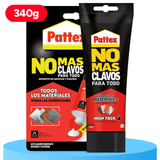 Pattex No Más Clavos Para Todo HighTack, Pegamento de Montaje Resistente a Temperaturas Extremas, Pegamento Fuerte en Superficies Húmedas, Adhesivo Blanco, 340g