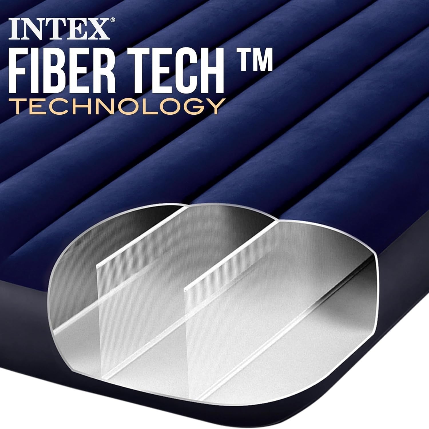 INTEX Colchón Hinchable, Colchon Inflable, Rápido Hinchado, Alta Resistencia con Extra de Firmeza, Comodidad y Durabilidad, Apto para Interior y Exterior, Hecho de Miles de Fibras de Poliéster que no se Estiran ni por el Tiempo ni por el Uso