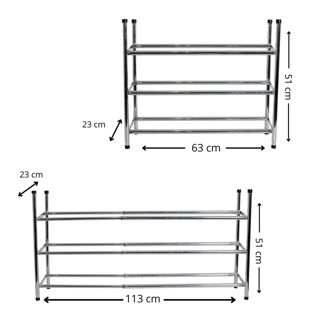 Zapateros Organizador, Zapatero Metal, Diseño Extensible y Apilable, Organizador Zapatos, Zapatero Metálico Ahorra Espacio, Estante para Zapatos ideal para Pasillo, Entrada, Dormitorio, Salón