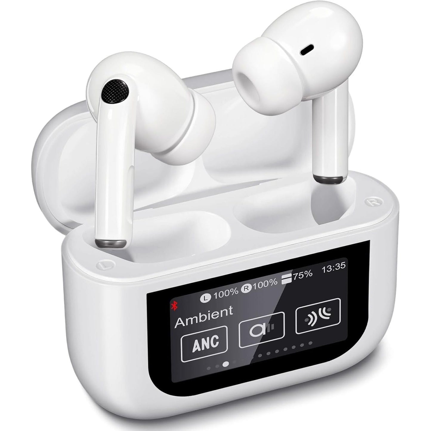 Auriculares Inalambricos de Bluetooth con Estuche de Carga, Distancia de Transmisión: 10m, 7h de Tiempo de Uso, Pantalla Táctil, Rango de Respuesta de Frecuencia: 20Hz-20KHZ, Carga USB, Capacidad de Batería de los Auriculares: 40mAh