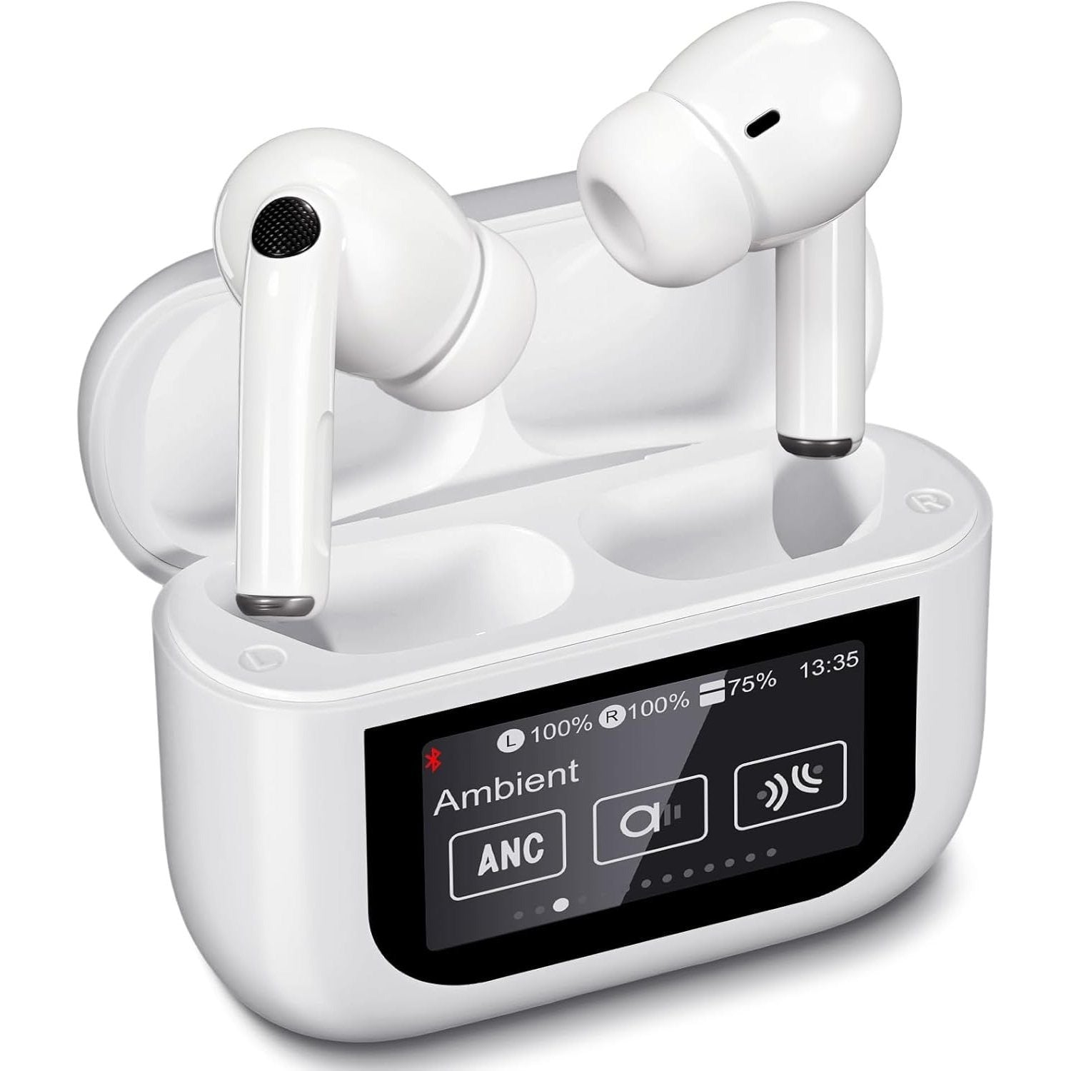 Auriculares Inalambricos de Bluetooth con Estuche de Carga, Distancia de Transmisión: 10m, 7h de Tiempo de Uso, Pantalla Táctil, Rango de Respuesta de Frecuencia: 20Hz-20KHZ, Carga USB, Capacidad de Batería de los Auriculares: 40mAh