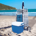 Carrito Playa Plegable, Carrito Multiuso con Barras Extensibles, Desmontable y Plegable, Perfecto como Mesa Portable, Hecho de Aluminio Resistente, Bolso Incorporado, Soporte Hasta 30Kg, 50 x 78 x 105cm