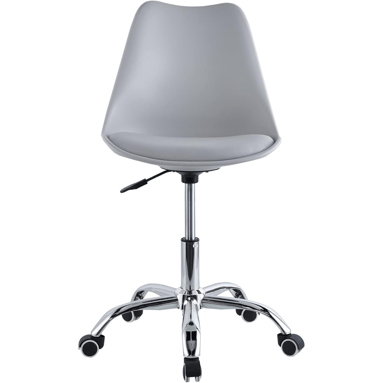 Silla Escritorio Ergonómica con Ruedas, Silla Oficina Giratoria con Altura Ajustable, Acolchada, Estilo Nórdico, Ideal para Estudio y Oficina