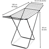 Tendedero Plegable de Metal con Alas y Estructura Ligera, 20 Metros de Superficie de Tendido, Resistente al Sol y a la Intemperie