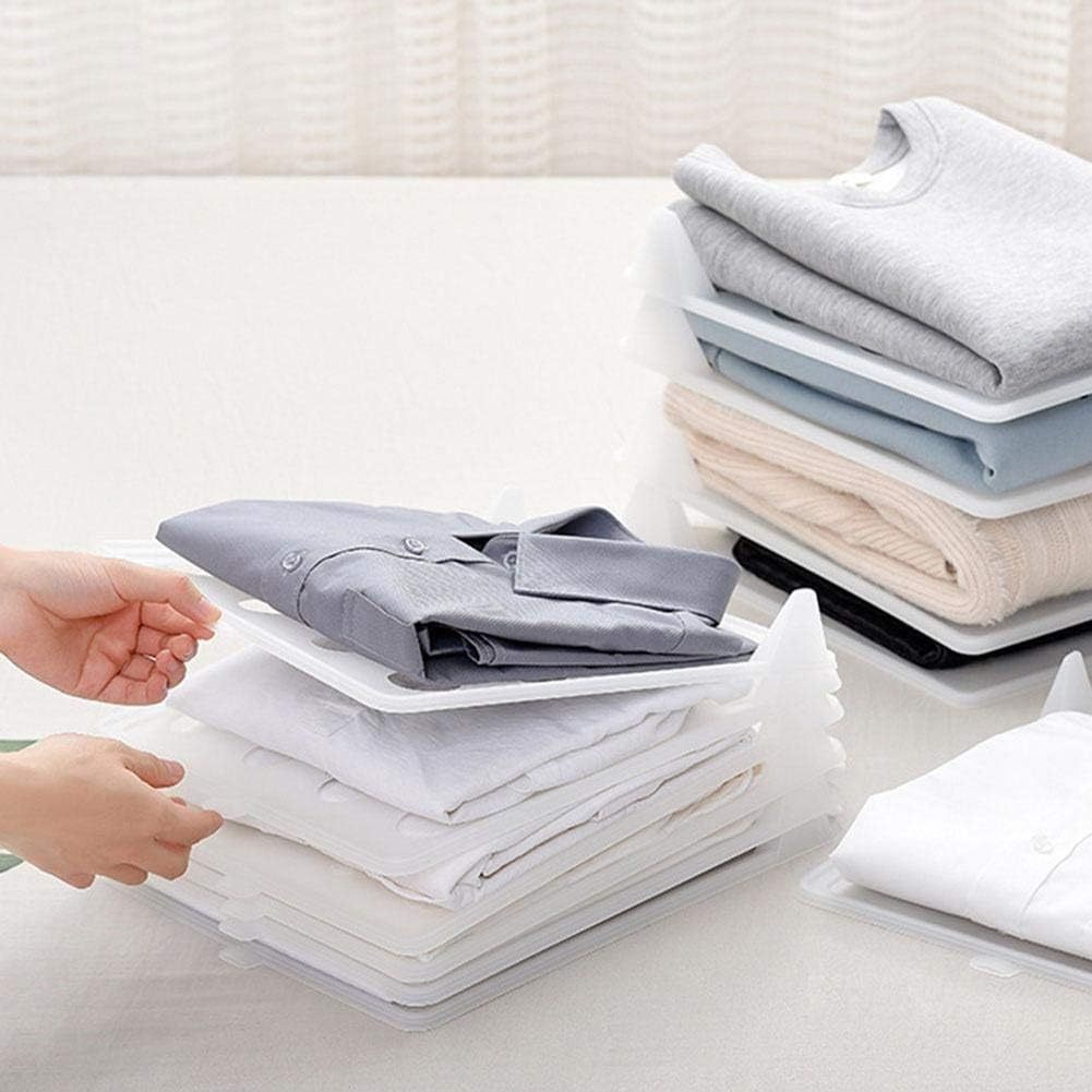 x10 Separador de Ropa, Organizador Ropa, Divisor Ropa, Separadores de Plástico, Organizador de Camisas, Camisetas, Ropa. Resistente, Antihumedad y Antiarrugas, Organiza Armarios, Cajoneras y Estanterías
