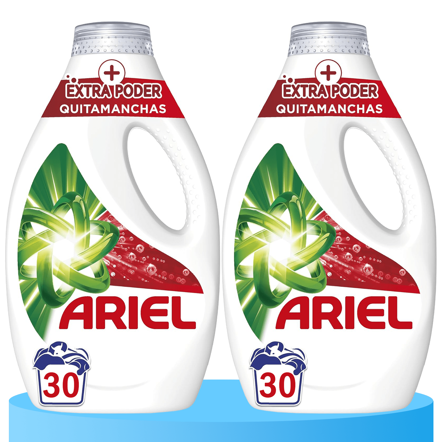Ariel Detergente Líquido de Ropa para Lavadora, Limpieza Profunda y Quitamanchas, Remueve Manchas Resecas, Resultado Impecable, Eficaz en Frío