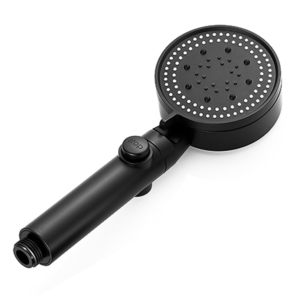 Cabezal de Ducha Alta Presión Universal, 5 Ajustes de Chorro, Modo Ahorro con Botón Stop, Fácil de Instalar para Baño