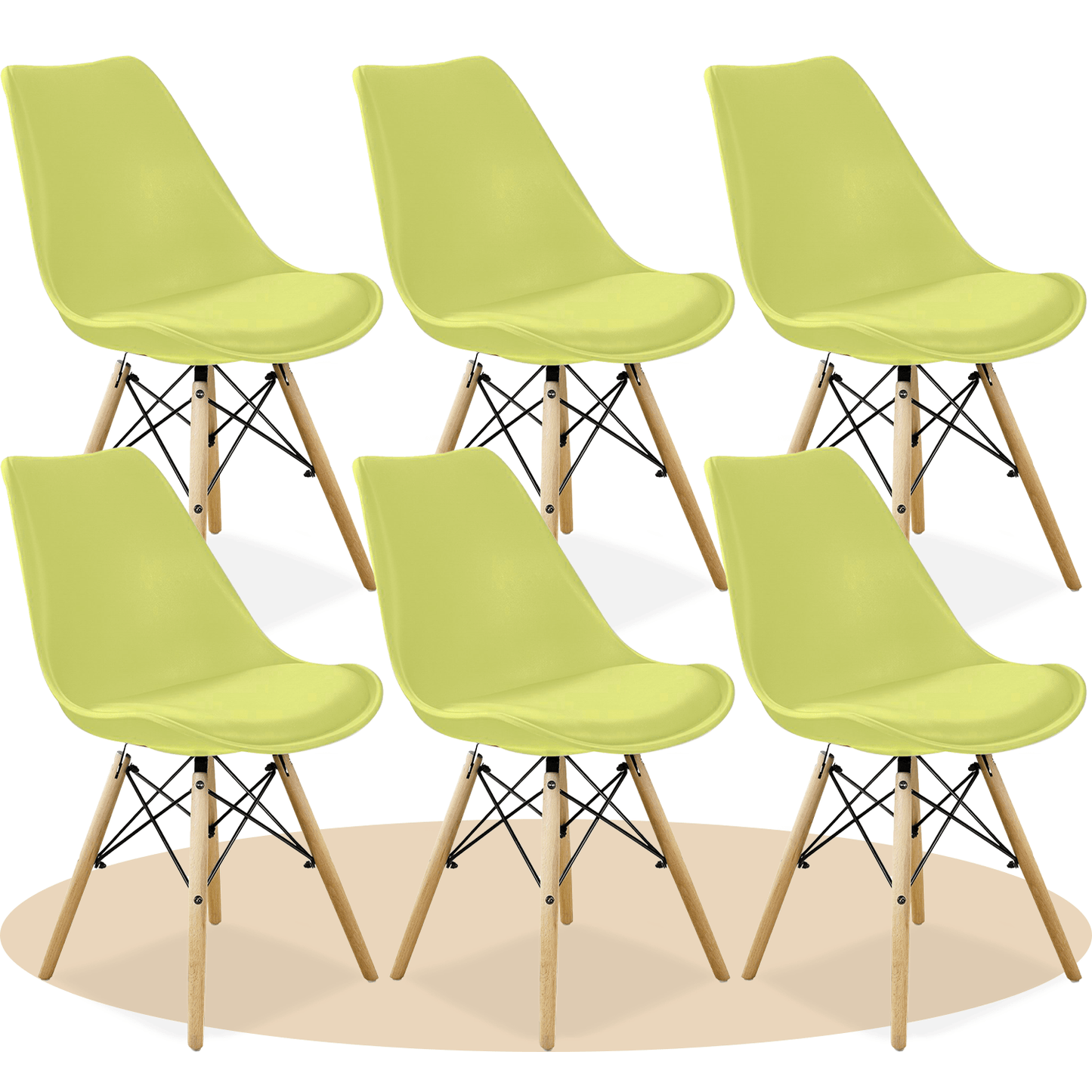 Sillas para Comedor, Sillas para Cocina con Asiento Blando, Tapizado y Patas Resistentes de Madera de Haya, Sillas Nórdicas Minimalistas, 49.5 x 44 x 79.5 cm