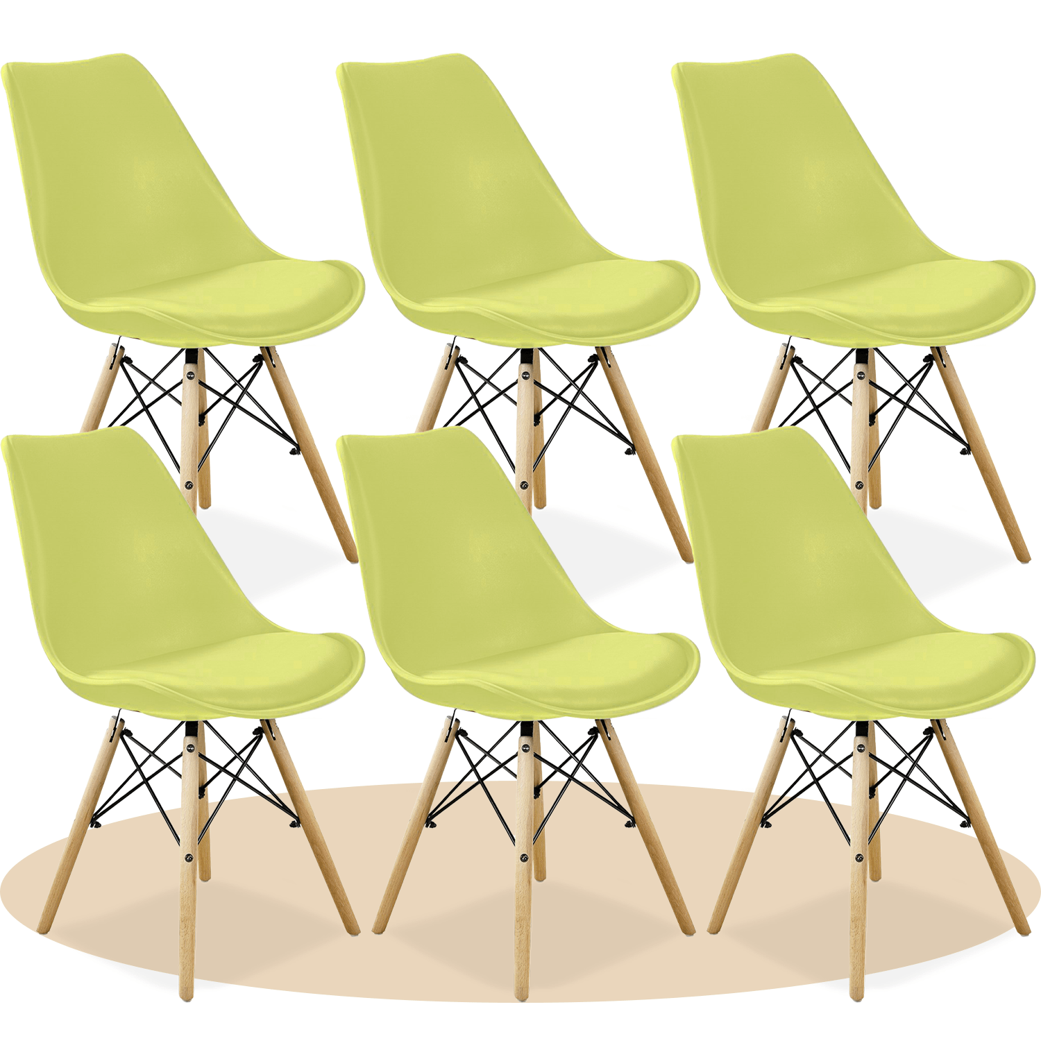 Sillas para Comedor, Sillas para Cocina con Asiento Blando, Tapizado y Patas Resistentes de Madera de Haya, Sillas Nórdicas Minimalistas, 49.5 x 44 x 79.5 cm