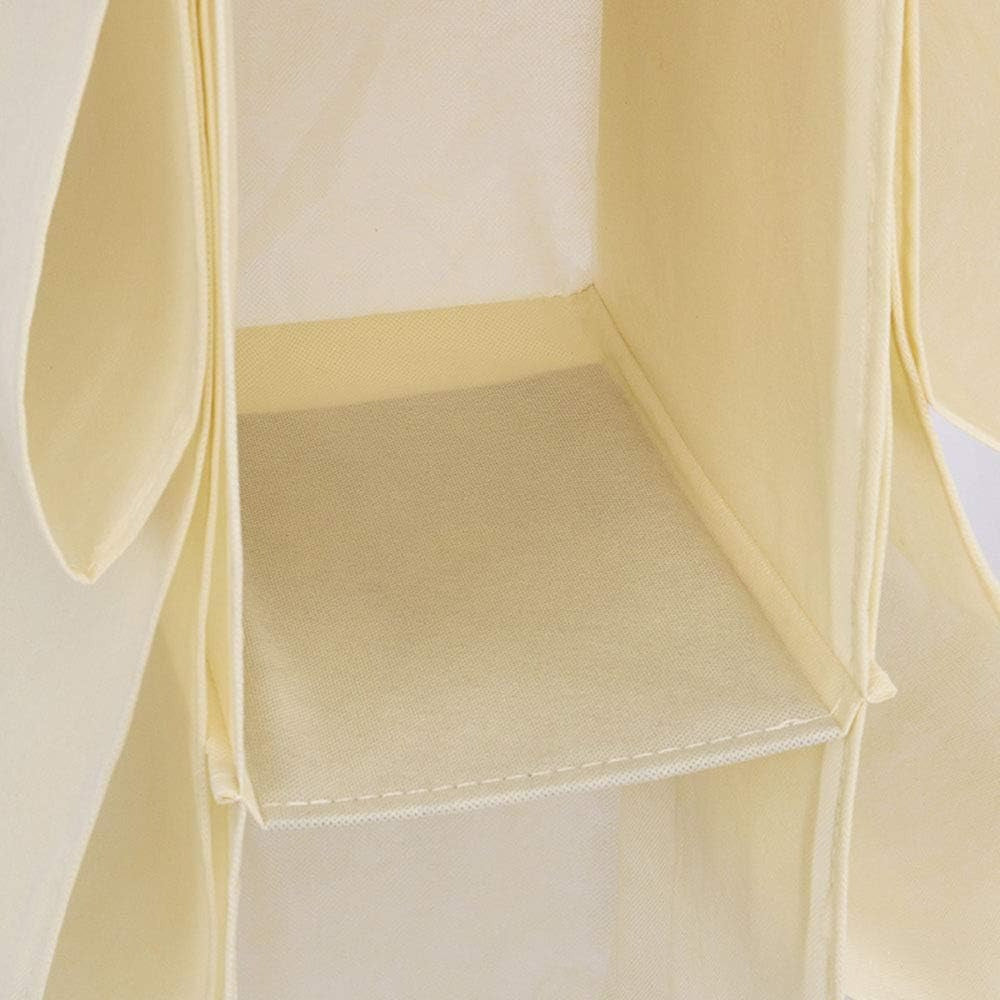 Organizador Armario Ropa, Organizador Bolsos de 18 x 36 x 80 cm, 2 Enganches Metálicos para Colgar, Compartimentos de Gran Capacidad, 4 Compartimentos Centrales, 6 Compartimentos Laterales