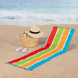 Esterilla Playa con Respaldo, Acolchada, Soporta 110 kg, Plegable, Estructura Acero, Tejido Oxford, Asa Hombro de Transporte, Tumbona Reclinable, 155 x 52 x 40 cm, Multicolor