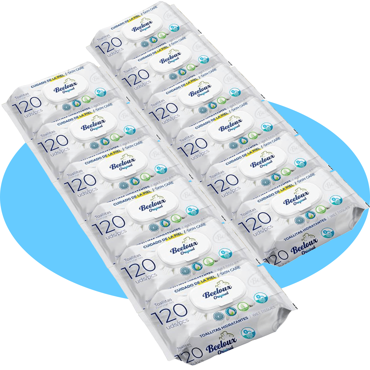 Toallitas Húmedas, Cuidado e Hidratación Profunda, Fibras Ultrasuaves ideales para Piel Sensible, Perfume Fresco, Packs de 3/6/9/12 Unidades, 360/720/1080/1440 Toallitas