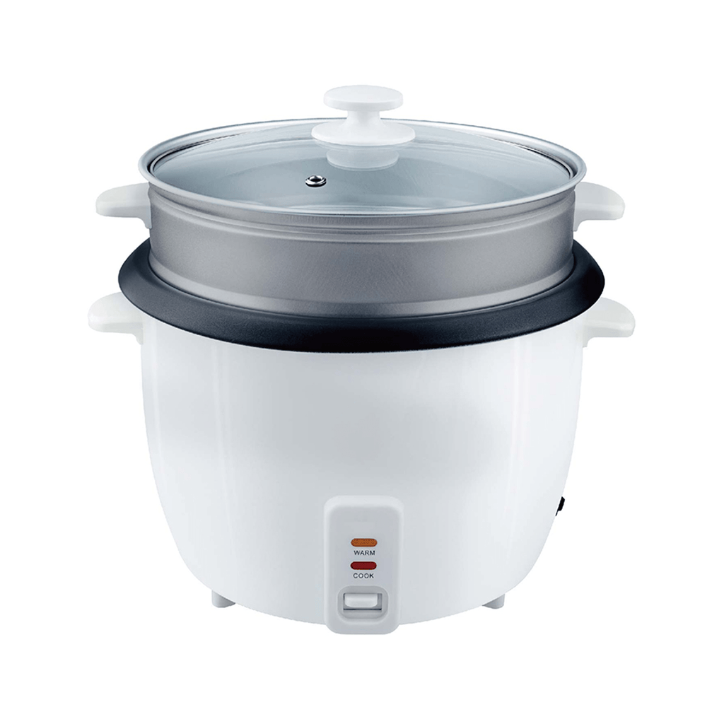 Hervidor de Arroz de Gran Capacidad, Arrocera con Función de Cocinar o Calentar, Contenedor Interno con Recubrimiento Antiadherente, Tapa de Vidrio Transparente, Indicador luminoso