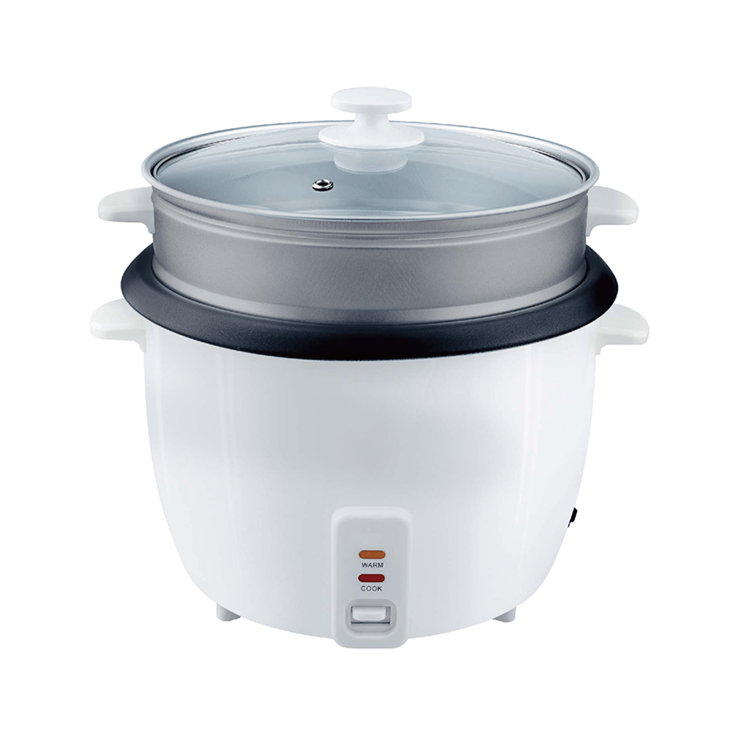 Hervidor de Arroz de Gran Capacidad, Arrocera con Función de Cocinar o Calentar, Contenedor Interno con Recubrimiento Antiadherente, Tapa de Vidrio Transparente, Indicador luminoso