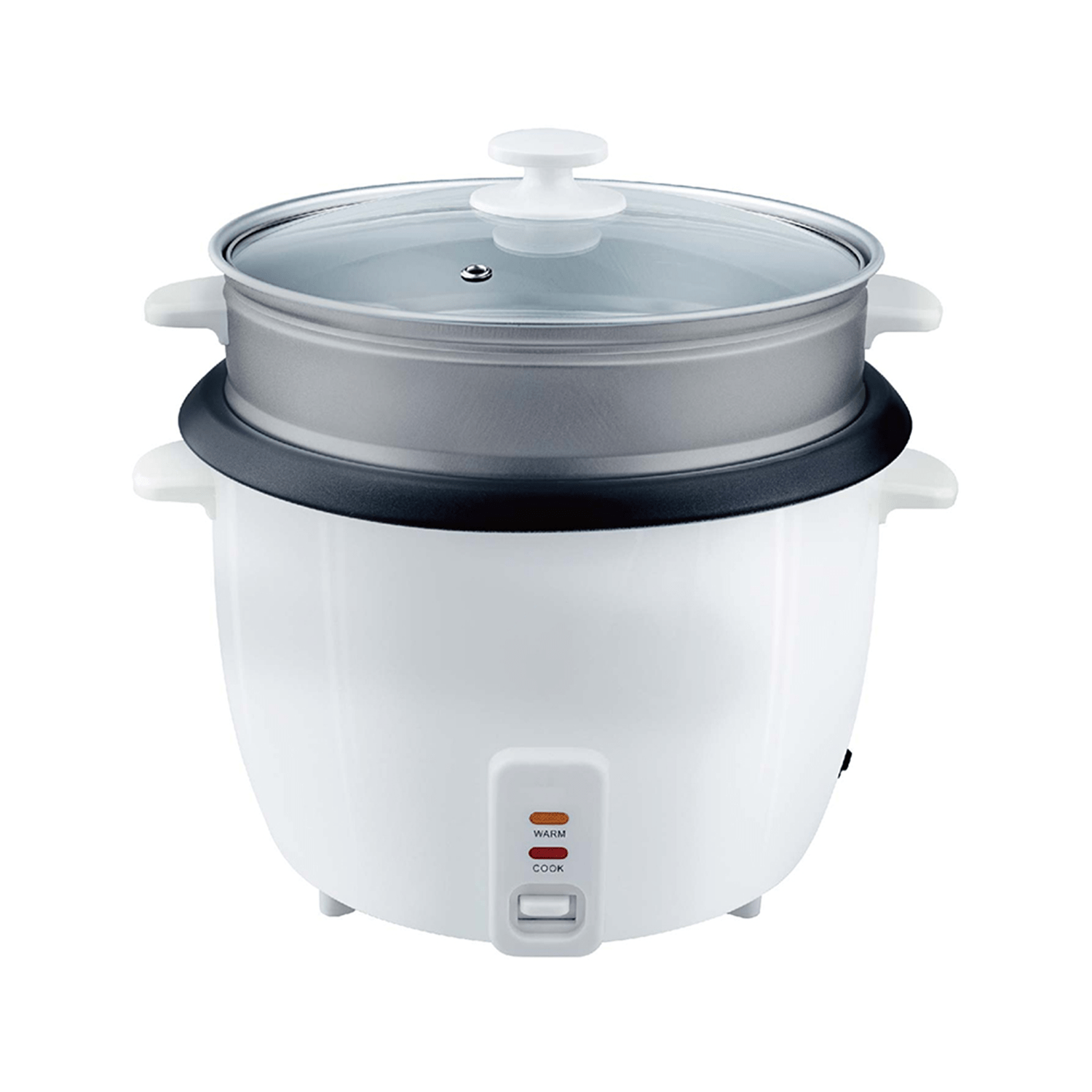 Hervidor de Arroz de Gran Capacidad, Arrocera con Función de Cocinar o Calentar, Contenedor Interno con Recubrimiento Antiadherente, Tapa de Vidrio Transparente, Indicador luminoso