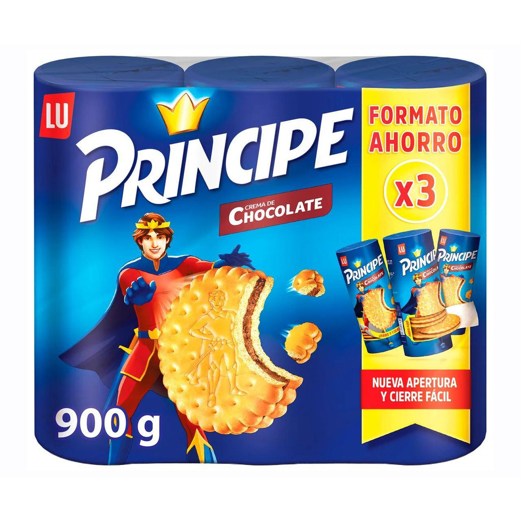Principe Galleta con Relleno De Chocolate, 3 Paquetes de 300 g