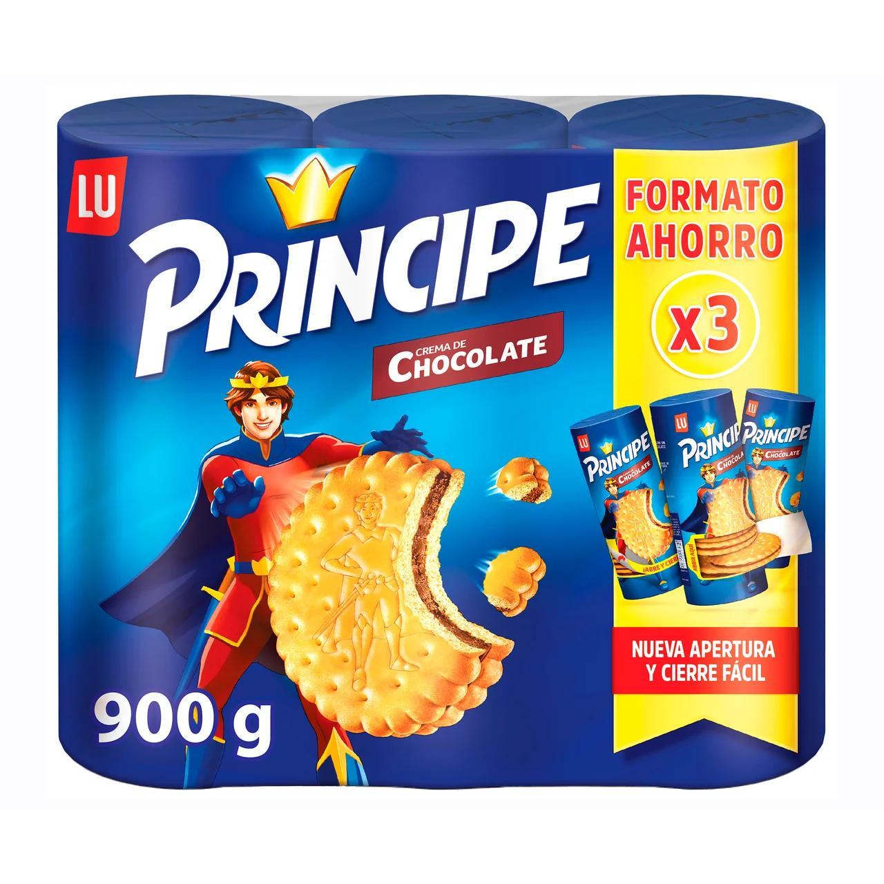 Principe Galleta con Relleno De Chocolate, 3 Paquetes de 300 g