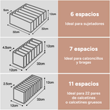 Set de 3 Organizador Cajones Ropa, Organizador Armario Ropa, Organizador Ropa Interior, Transpirable, Ropa Organizada, Ordenada y Visible, Ideal para Cajones, 1 Organizador de 32 x 32 x 12 cm, 2 Organizadores de 12 x 32 x 12 cm, Múltiples Compartimentos