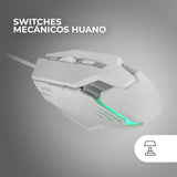 Mars Gaming MM024, Ratón Gaming RGB, Sensor Óptico 4000 dpi, Switches Mecánicos Huano, Iluminación RGB Flow, Ajuste On-The-Fly 1200/2400 / 3200/4000 dpi, Compatibilidad Multiplataforma, Blanco