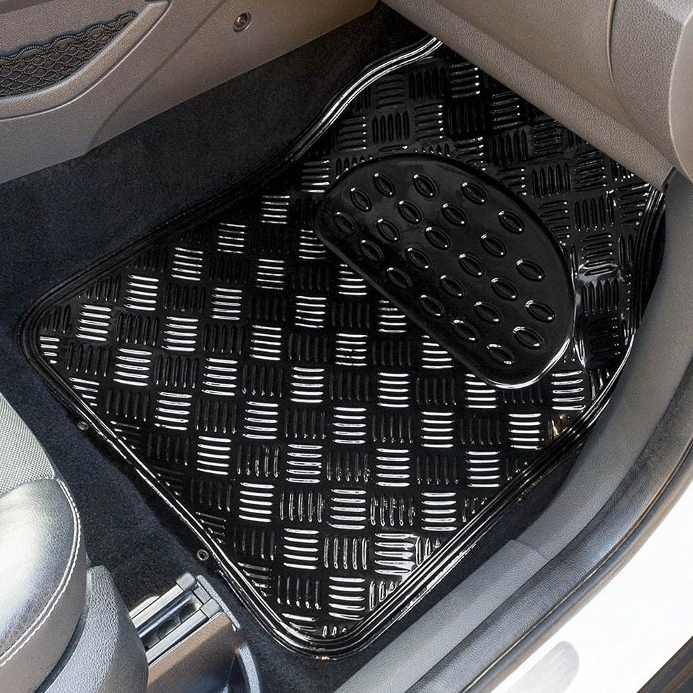 Alfombrillas Coche Antideslizantes, Set 4 Alfombrillas Universales para Coche, Hechas de PVC Duradero y Resistente, Instalación Fácil y Protección Completa para el Interior del Vehículo, Fácil de Limpiar