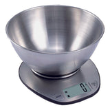 Bascula Cocina con Capacidad de hasta 5Kg, Sensor de Alta Precisión, Unidades de Medida: Gr, Oz y Lb, Indicador de Volumen, Unidades de Volumen: Ml, Fl y Oz, Indicador de Batería Baja y Sobrecarga, Funciona con 2 Pilas AAA, Apagado Automático
