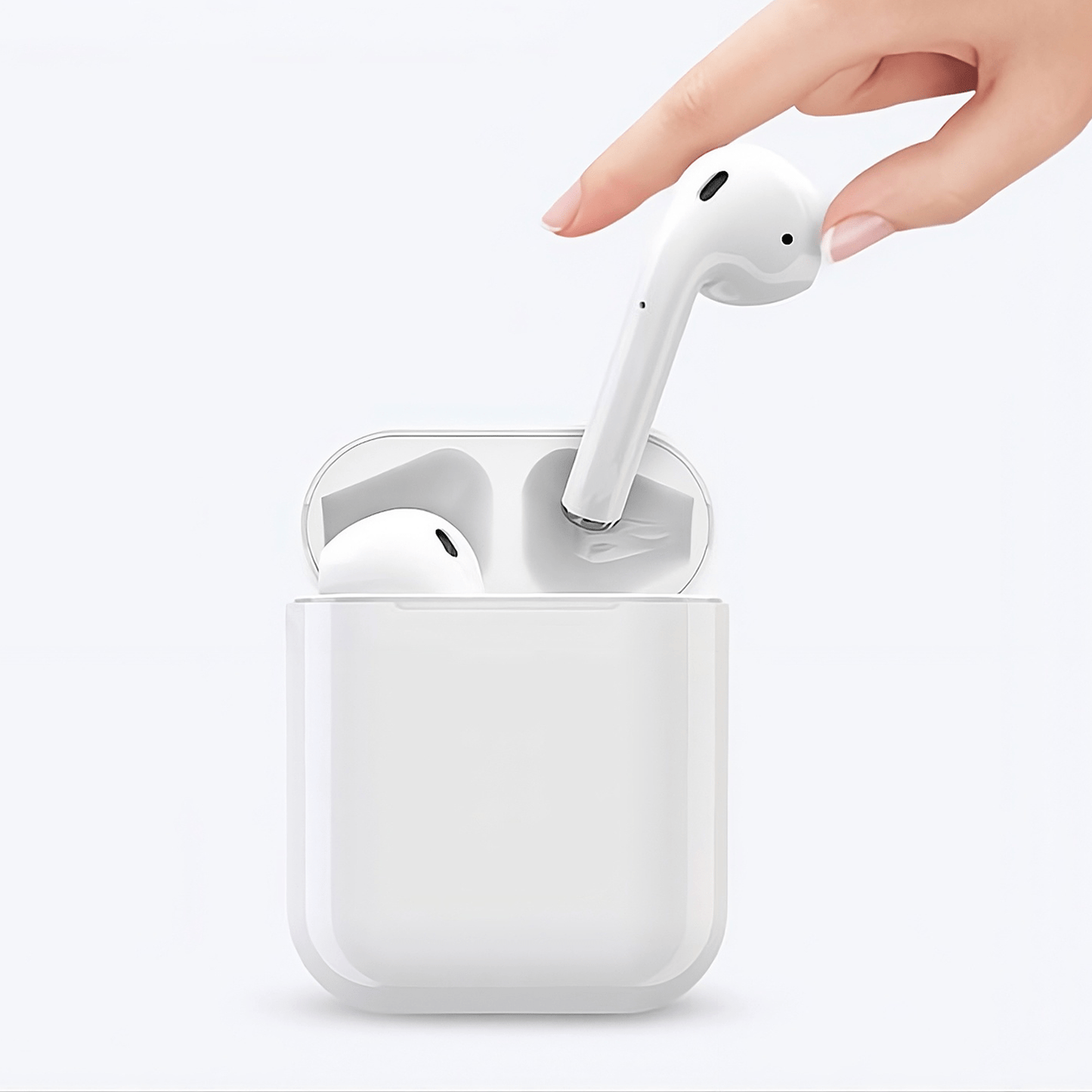 Auriculares Inalambricos de Bluetooth con Estuche de Carga, Distancia de Transmisión: 20 metros, +3h de Tiempo de Uso, Carga USB, Control táctil, Capacidad de Batería de los Auriculares: 30mAh, Capacidad de Batería del Compartimento de Carga: 200mAh