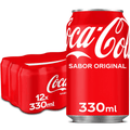 Coca-Cola Sabor Original, Refresco de Cola, Pack de 12 Latas de 330ml
