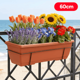 Jardinera Balconera 60 cm, Jardinera Colgante con Barandilla, Fabricada con Materiales de Alta Calidad para Uso Diario, Ideal para Balcón, Valla y Jardín, Perfectas para Plantas de Interior y Exterior, 60 cm