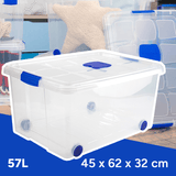 Caja Almacenamiento plástico para Guardar y Ordenar Juguetes, Libros, Documentos, Ropa, Mantas. Cierre Hermético, Gran Capacidad y Resistencia