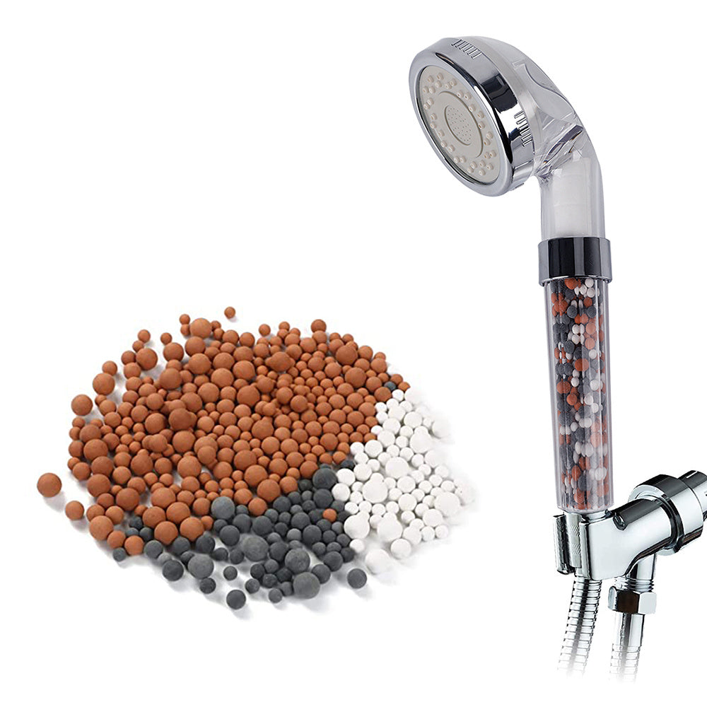 Cabezal Ducha Minerales, Ducha con Filtros Minerales, Calmante y Relajante, Suaviza la Piel, Calma el Malestar del Cuerpo, Filtra Impurezas, Mejora la Presión del Agua, Facil de Instalar