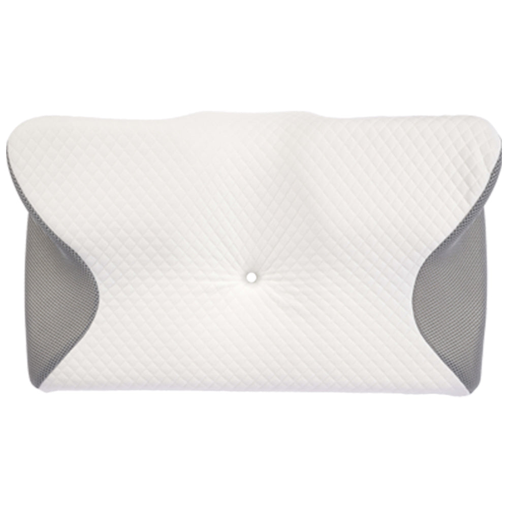Almohada Cervical 2 en 1, Almohada Ergonómica de Espuma Viscoelástica, Funda Lavable de Poliéster, Amortiguación Perfecta, Soporte de Cabeza, Cuello y Hombro, Ayuda a Corregir la Postula, Se adapta al Contorno, 58 x 33 x 11 cm