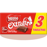 Nestlé Extrafino 3 Tabletas de Chocolate con Leche, Sin Gluten, Pack Ahorro de 3 Tabletas de 125g