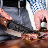 Cuchillo Japonés, Cuchillo de Cocina Profesional de 27,4 cm, Acero Inoxidable y Madera, Orificio para Dedo Índice, Incluye Funda de Protección, Medida de Hoja 14,6 cm