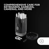 Mars Gaming MA-Kit, Kit de Limpieza Multifunción 21en1, Diseño Compacto y Portátil, Cepillos Suaves y Paño Sin Pelusa, Kit Limpieza Profesional Dispositivos Electrónicos, Extractor de Teclas, Estuche