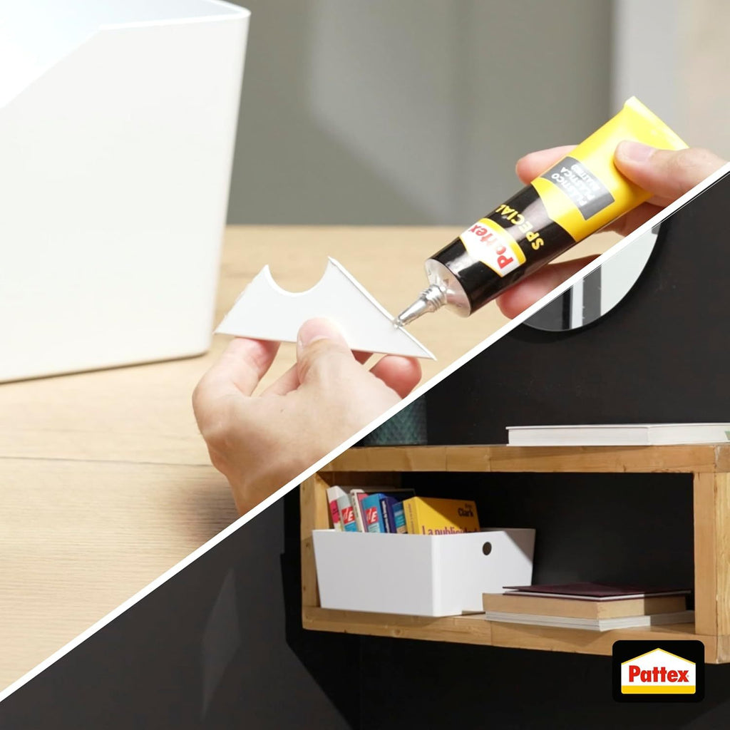 Pattex Special Pegamento Transparente para Plástico, Pegamento de Contacto PVC Rígido y Flexible, Ideal para Reparaciones Multimaterial: Plástico, Cristal, Piedra, Madera y Metal, Fuerte, Flexible y Resistente a Golpes y al Agua, 30g