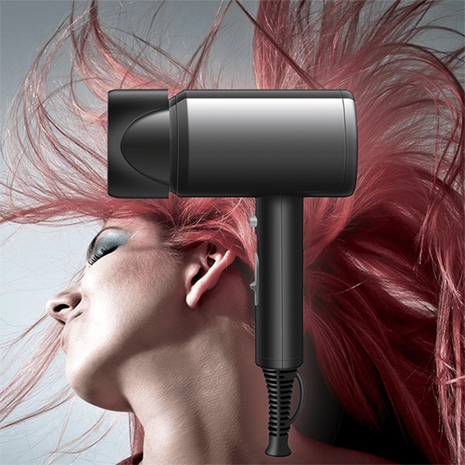 Secador de Pelo Profesional de 2000W, 2 Velocidades, Botón especial para Aire Frío, Concentrador de Aire, Anilla para Colgar, Diseño Compacto de 15.5 x 8 x 27 cm ideal para Viajes