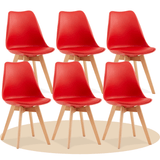 1/2/4/6 Unidad Sillas para Comedor, Sillas para Cocina con Asiento Blando, Tapizado y Patas Resistentes de Madera de Haya, Sillas Nórdicas