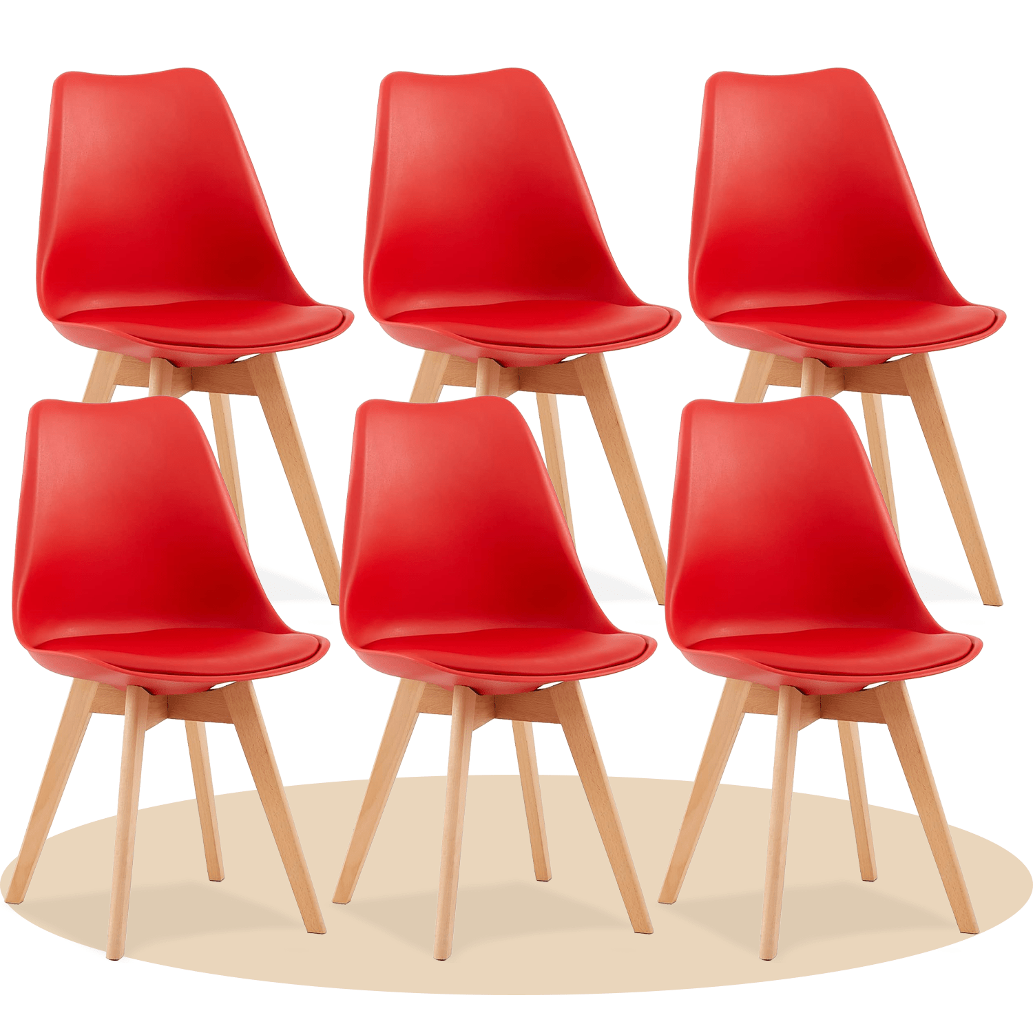 1/2/4/6 Unidad Sillas para Comedor, Sillas para Cocina con Asiento Blando, Tapizado y Patas Resistentes de Madera de Haya, Sillas Nórdicas