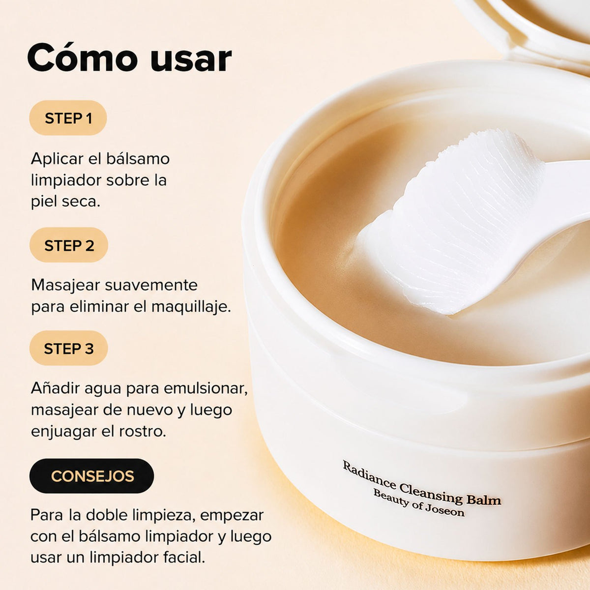 Beauty of Joseon Radiance Bálsamo Limpiador Facial Coreano con Arroz, para Retirar Maquillaje e Impurezas, 100 ml