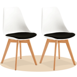 1/2/4/6 Unidad Sillas para Comedor, Sillas para Cocina con Asiento Blando, Tapizado y Patas Resistentes de Madera de Haya, Sillas Nórdicas