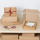 packer PRO Caja Cartón Envío Navidad, Caja Cartón Navidad Automontable de Cartón Kraft, Caja Regalo