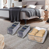 Set de 3 Organizador Cajones Ropa, Organizador Armario Ropa, Organizador Ropa Interior, Transpirable, Ropa Organizada, Ordenada y Visible, Ideal para Cajones, 1 Organizador de 32 x 32 x 12 cm, 2 Organizadores de 12 x 32 x 12 cm, Múltiples Compartimentos