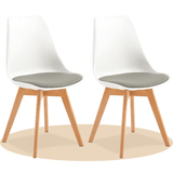 1/2/4/6 Unidad Sillas para Comedor, Sillas para Cocina con Asiento Blando, Tapizado y Patas Resistentes de Madera de Haya, Sillas Nórdicas