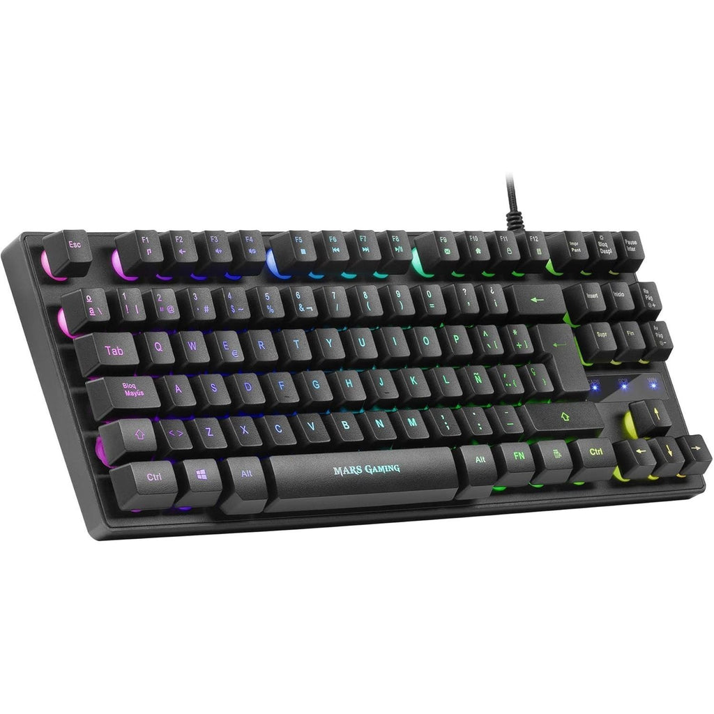 Mars Gaming MKTKL, teclado H-mecánico rojo RGB 8 efectos, antighosting, portugués