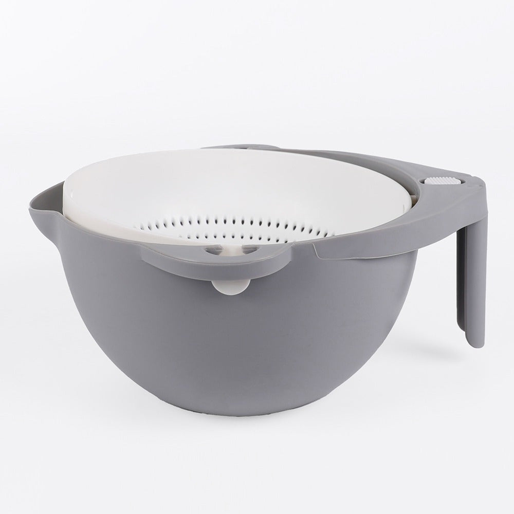 Cuenco Escurridor, Colador de Cocina, Colador Basculante con Asa de Agarre, Desmontable y Fácil de Limpiar, Botón de Bloqueo, Hecho de Plástico Resistente, 24 x 13 cm