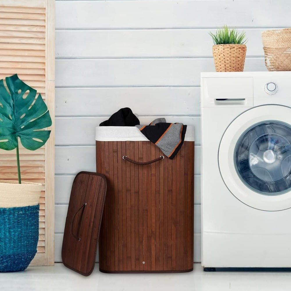 Cesto de Ropa Sucia, Cesto Ropa Sucia con Tapa, Almacenamiento de Gran Capacidad, Plegable, Bolsa Incluida Extraible para Lavandería, Asas Laterales, Ideal para Optimizar Espacio, Perfecto para Hacer la Colada o para Guardar todo tipo de Objetos