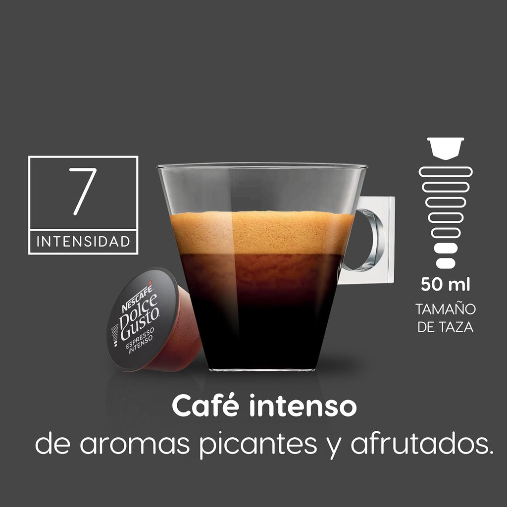 Nescafé Dolce Gusto Cápsulas Café Espresso Intenso, Intensidad 7, Especiado y Con Cuerpo, 96 Cápsulas