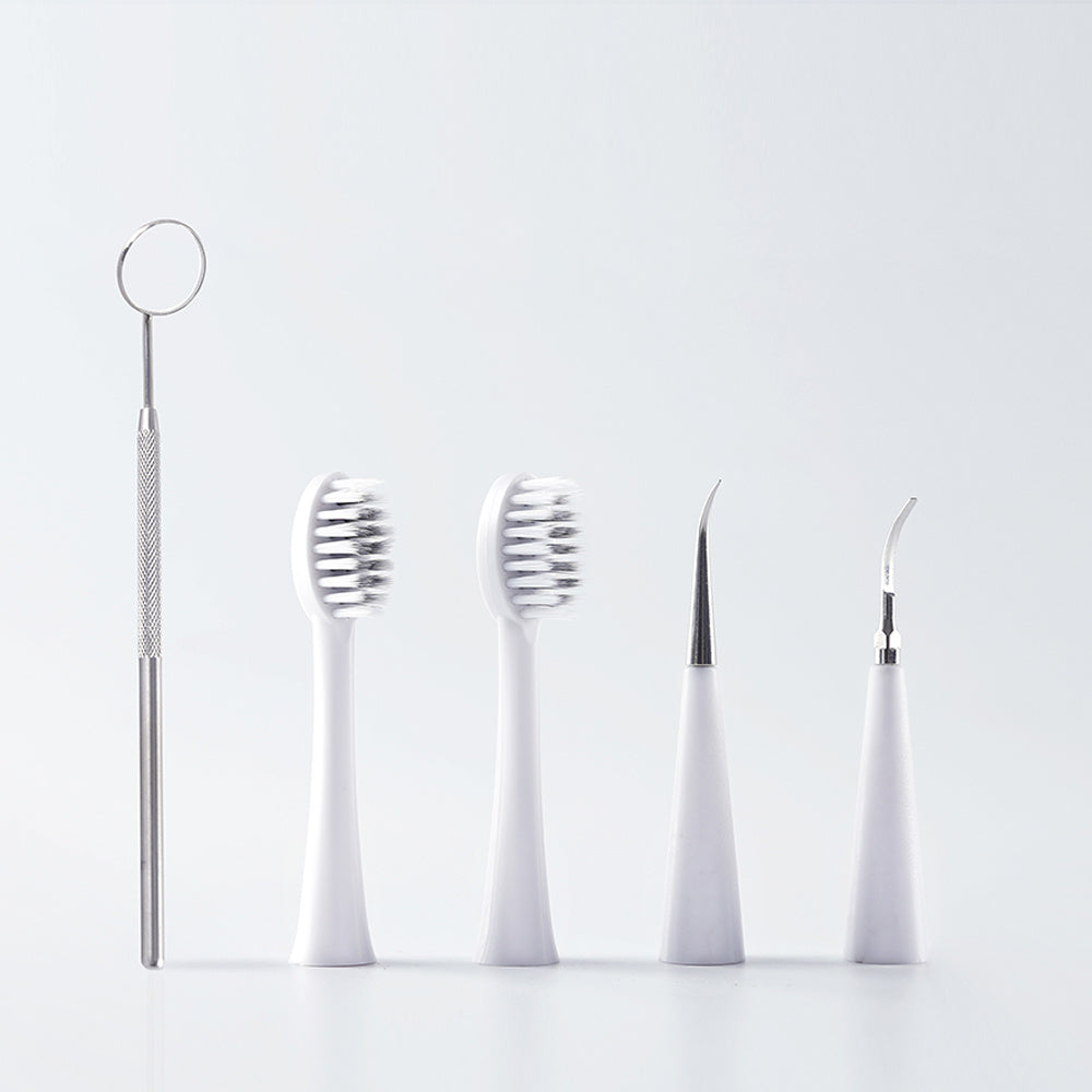 Cepillo de Dientes Eléctrico y Set de Accesorios, 6 Modos de Limpieza, 2 Cabezales de Cepillo, 2 Puntas Interdentales, 1 Espejo Bucal, Carga USB, 500 mAh