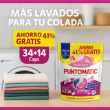 PUNTOMATIC Cápsulas Tricámara Floral, Detergente para Lavadora para Ropa Blanca y de Color, Quitamanchas, 4 Unidades, 192 Lavados en Total