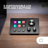Mars Gaming MSD-TWO, Control Deck Compacto, 6 Teclas LCD Personalizables + 3 Botones, 3 Ruedas Multifuncionales, Control Deck Slim Ergonómico, Software de Control y Plug-ins, Windows y MacOS, Negro